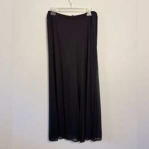 Women's Black Layered Sheer Palazzo Pants Size Petite L